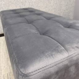 KOSY KOALA Grey Velvet Padded Dining Bench with Metal Legs 90 cm Dining Furniture - thumbnail 8