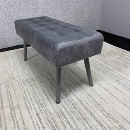 KOSY KOALA Grey Velvet Padded Dining Bench with Metal Legs 90 cm Dining Furniture - thumbnail 5