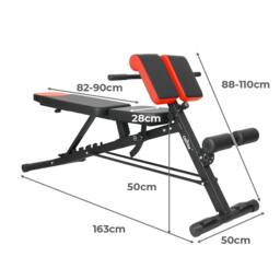 Centra Adjustable Workout Bench Roman Chair 8-Position Backrest Home Gym in Black - thumbnail 4