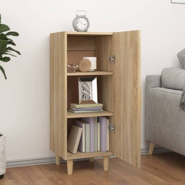 Berkfield Home Sideboard Sonoma Oak 34.5x34x90 cm Engineered Wood in Light Oak - image 1