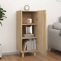 Berkfield Home Sideboard Sonoma Oak 34.5x34x90 cm Engineered Wood in Light Oak - thumbnail 1