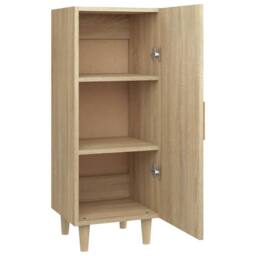 Berkfield Home Sideboard Sonoma Oak 34.5x34x90 cm Engineered Wood in Light Oak - thumbnail 7