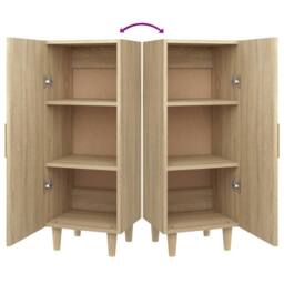 Berkfield Home Sideboard Sonoma Oak 34.5x34x90 cm Engineered Wood in Light Oak - thumbnail 9