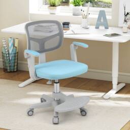 Costway Kids Desk Chair Children Study Chair w/Adjustable Height in Blue - thumbnail 5