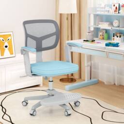 Costway Kids Desk Chair Children Study Chair w/Adjustable Height in Blue - thumbnail 3