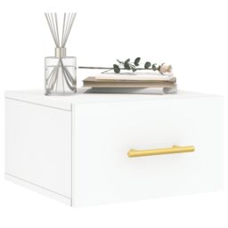 Berkfield Home Wall-mounted Bedside Cabinet White 35x35x20 cm - Size: 35 x 35 x 20 cm - thumbnail 3