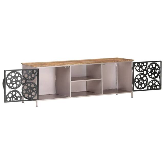 Berkfield Home TV Cabinet 120x30x40 cm Rough Mango Wood in Brown - Size: 120 x 30 x 40 cm - image 1