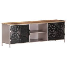 Berkfield Home TV Cabinet 120x30x40 cm Rough Mango Wood in Brown - Size: 120 x 30 x 40 cm - thumbnail 8