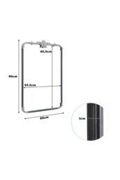 Living and Home Vintage-Inspired Rectangle Carved Wall Mirror in Silver - thumbnail 6