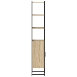 Berkfield Home Bathroom Cabinet Sonoma Oak 33x33x185, 5 cm Engineered Wood in Brown - thumbnail 6
