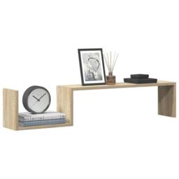 Berkfield Home Wall Shelf 2 pcs Sonoma Oak 100x15x20 cm Engineered Wood in Light Oak - Size: 100 x 15 x 20 cm - thumbnail 3