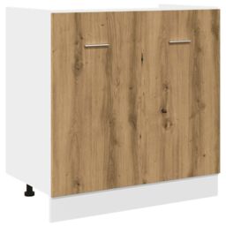 Berkfield Home Sink Bottom Cabinet Lyon Artisan Oak 80x46x81.5 cm Engineered Wood in Brown - thumbnail 2