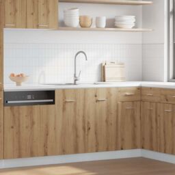 Berkfield Home Sink Bottom Cabinet Lyon Artisan Oak 80x46x81.5 cm Engineered Wood in Brown - thumbnail 3