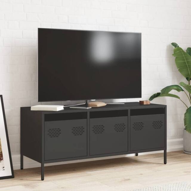 Berkfield Home TV Cabinet Black 101.5x39x43.5 cm Cold-rolled Steel - image 1