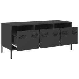 Berkfield Home TV Cabinet Black 101.5x39x43.5 cm Cold-rolled Steel - thumbnail 5