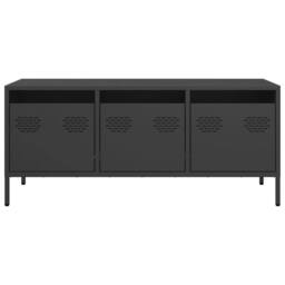 Berkfield Home TV Cabinet Black 101.5x39x43.5 cm Cold-rolled Steel - thumbnail 4