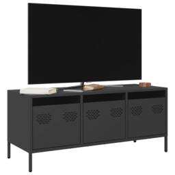 Berkfield Home TV Cabinet Black 101.5x39x43.5 cm Cold-rolled Steel - thumbnail 2