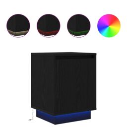 Berkfield Home Bedside Cabinets with LED Lights¬†2 pcs Black 38x34x50 cm - Size: 38 x 34 x 50 cm - thumbnail 2