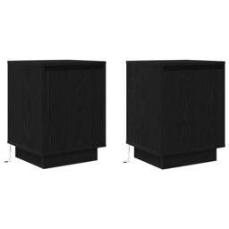 Berkfield Home Bedside Cabinets with LED Lights¬†2 pcs Black 38x34x50 cm - Size: 38 x 34 x 50 cm - thumbnail 3