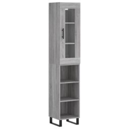 Berkfield Home Highboard Grey Sonoma 34.5x34x180 cm Engineered Wood - thumbnail 2