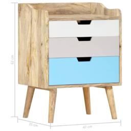 Berkfield Home Bedside Cabinet 47x35x63 cm Solid Mango Wood - Size: 47 x 35 x 63 cm - thumbnail 6