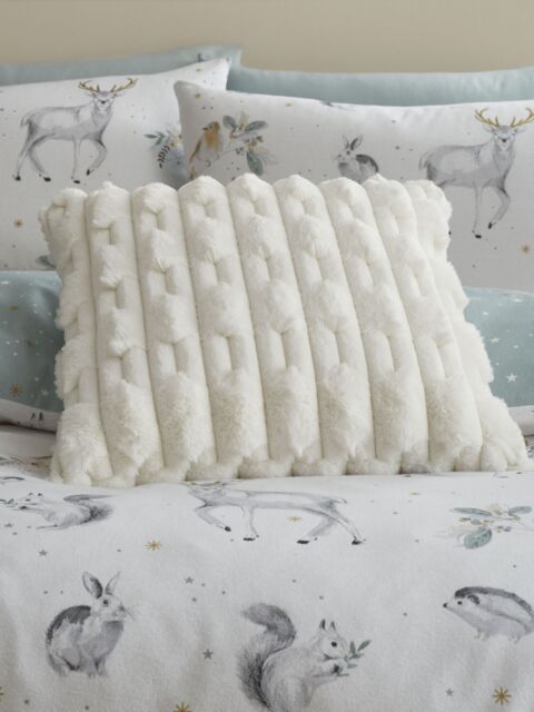 Bianca 'Carved Faux Fur' Cushion in Cream - Size: 50 cm x 50 cm - image 1