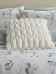 Bianca 'Carved Faux Fur' Cushion in Cream - Size: 50 cm x 50 cm - thumbnail 1