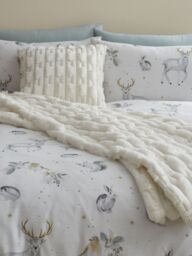 Bianca 'Carved Faux Fur' Cushion in Cream - Size: 50 cm x 50 cm - thumbnail 2