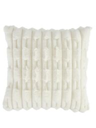 Bianca 'Carved Faux Fur' Cushion in Cream - Size: 50 cm x 50 cm - thumbnail 4