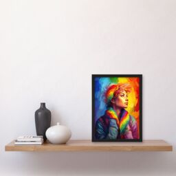 Artery8 Pride In Pride LGBTQIA Rainbow Inclusive Contemporary Artwork Art Print Framed Poster Wall Decor in Black - Size: A4 - thumbnail 4