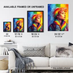 Artery8 Pride In Pride LGBTQIA Rainbow Inclusive Contemporary Artwork Art Print Framed Poster Wall Decor in Black - Size: A4 - thumbnail 3