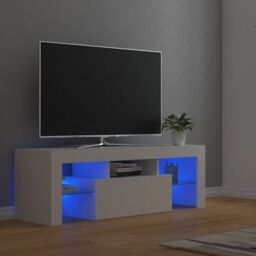 Berkfield Home TV Cabinet with LED Lights White 120x35x40 cm - Size: 120 x 35 x 40 cm - thumbnail 1