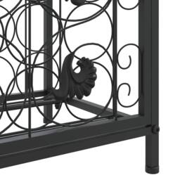 Berkfield Home Wine Rack for 73 Bottles Black 45x36x200 cm Wrought Iron - Size: 45 x 36 x 200 cm - thumbnail 6