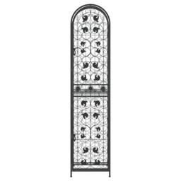 Berkfield Home Wine Rack for 73 Bottles Black 45x36x200 cm Wrought Iron - Size: 45 x 36 x 200 cm - thumbnail 3