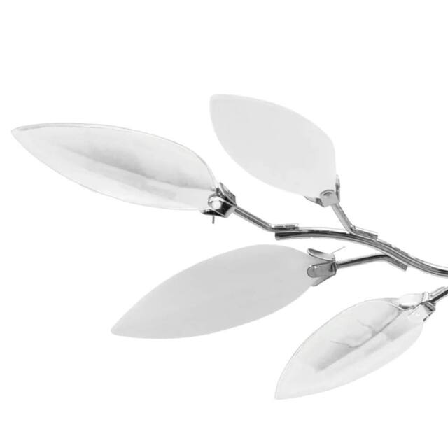 Berkfield Home Elegant Ceiling Lamp White & Transparent Acrylic Crystal Leaf Arm - image 1