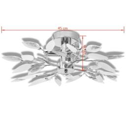 Berkfield Home Elegant Ceiling Lamp White & Transparent Acrylic Crystal Leaf Arm - thumbnail 4