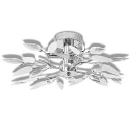 Berkfield Home Elegant Ceiling Lamp White & Transparent Acrylic Crystal Leaf Arm - thumbnail 3