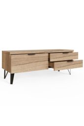FWStyle Fisso Cracked Oak Small TV Unit Fast Click Assembly in Brown - thumbnail 4