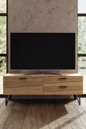 FWStyle Fisso Cracked Oak Small TV Unit Fast Click Assembly in Brown - thumbnail 2