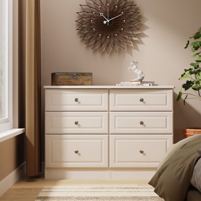 Ready Assembled 2 U Hilton 6 Drawer Wide Chest (Ready Assembled) in Taupe - image 1