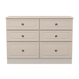 Ready Assembled 2 U Hilton 6 Drawer Wide Chest (Ready Assembled) in Taupe - thumbnail 2