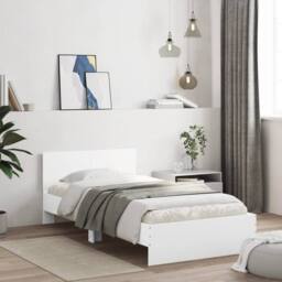 Berkfield Home Durable Bed Frame without Mattress with LED Lights White 100x200 cm - thumbnail 1