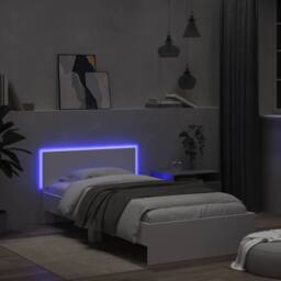 Berkfield Home Durable Bed Frame without Mattress with LED Lights White 100x200 cm - thumbnail 4