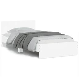 Berkfield Home Durable Bed Frame without Mattress with LED Lights White 100x200 cm - thumbnail 2