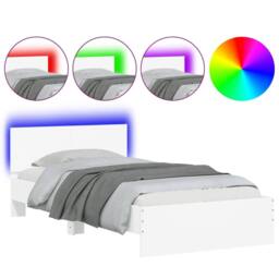 Berkfield Home Durable Bed Frame without Mattress with LED Lights White 100x200 cm - thumbnail 3
