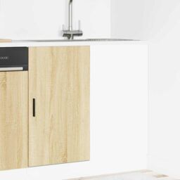 Berkfield Home Sink Base Cabinet Sonoma Oak Engineered Wood in Brown - thumbnail 3