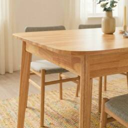 CALICOSY Extendable Dining Table From 120 To 160 Cm In Solid Wood - SOLINE in Light Oak - thumbnail 3