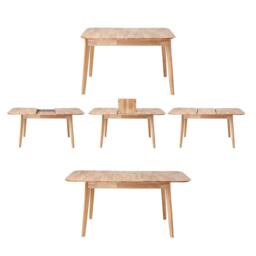 CALICOSY Extendable Dining Table From 120 To 160 Cm In Solid Wood - SOLINE in Light Oak - thumbnail 6