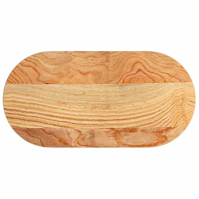 Berkfield Home Table Top Light Brown 80x40x4 cm Solid Wood Oak Oval - Size: 80 x 40 x 4 cm - image 1