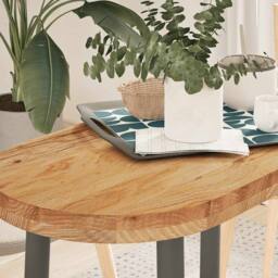 Berkfield Home Table Top Light Brown 80x40x4 cm Solid Wood Oak Oval - Size: 80 x 40 x 4 cm - thumbnail 2